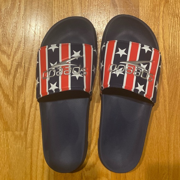 Speedo Stars and Stripes men’s slides, size 11 - Picture 1 of 5